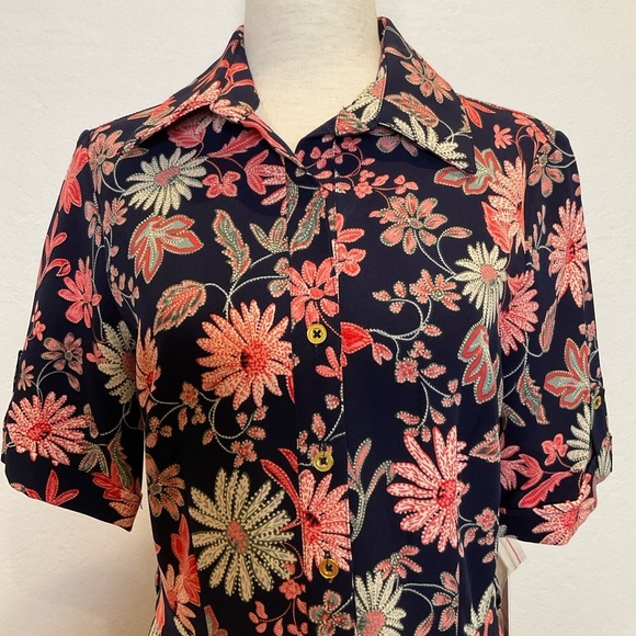 NWT Nanette Lepore Fit & Flare Midi Dress Floral Print Belted with Pockets Sz 2 - Picture 3 of 15